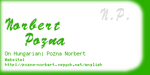 norbert pozna business card